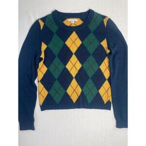 American Eagle Argyle Crewneck Sweater – Women's Medium Preppy Librarian